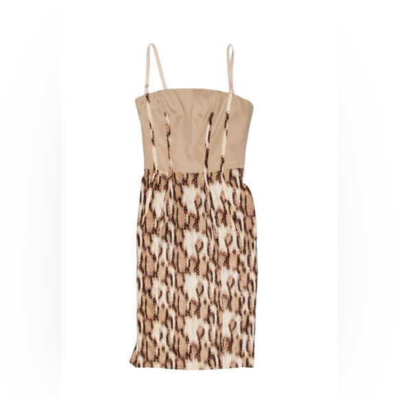 Just Cavalli Snake Print Pencil Dress with Spaghetti Straps